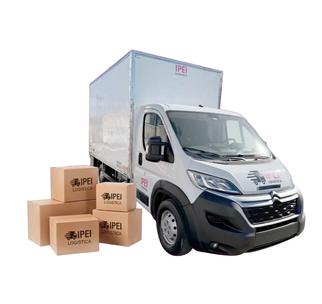 Utilitario IPEI con cajas de mercadería